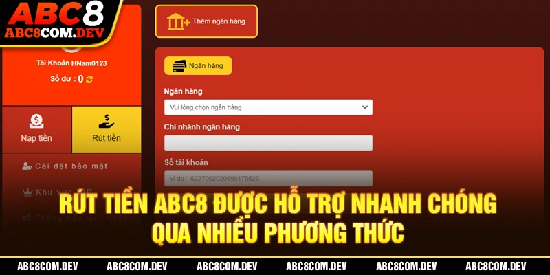 Hướng dẫn cách rút tiền siêu nhanh chóng