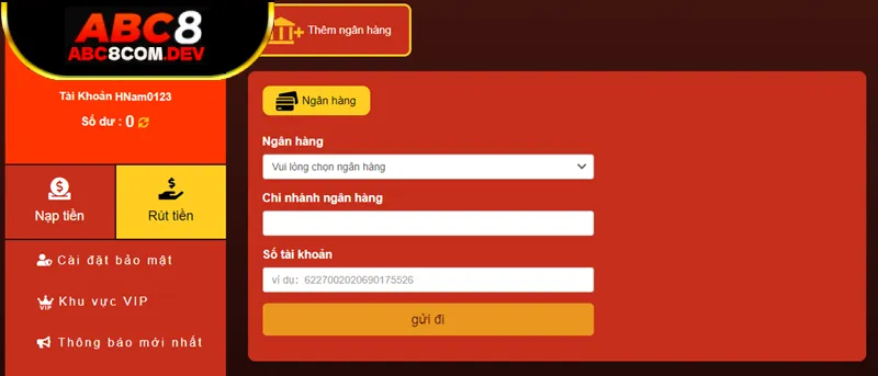 Rút tiền ABC8