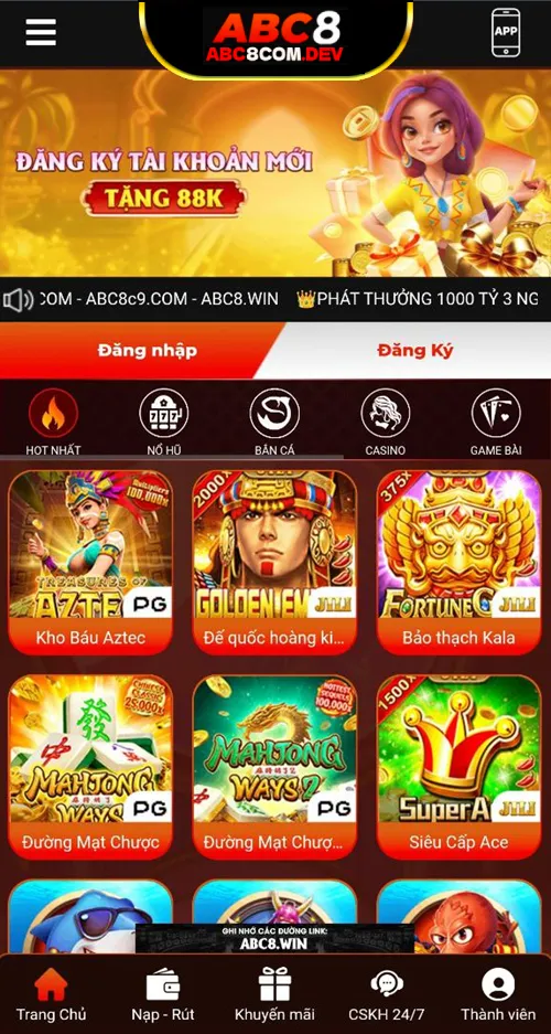 App ABC8 trên mobile